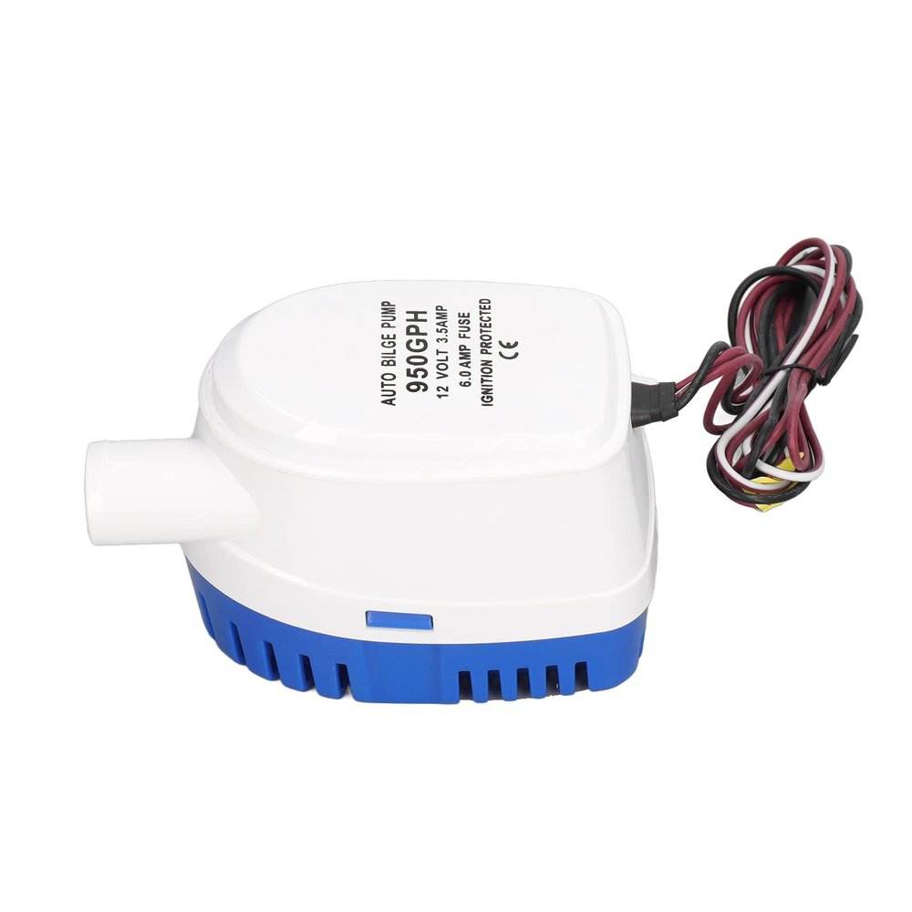 Automatic Bilge Pump, Sealing Switch Easy Cleaning Removable Filter Plastic Material Bilge Pump for Yacht (950GPH)