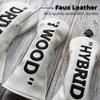 Premium PU Leather Driver Wood Head Cover - White with Black DRIVER Golf Accessory for Men Golfer (1pc) view 3