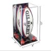 Better Display Cases Acrylic Rugby Ball Display Case Vertical with Mirror Case, Red Risers, Wall Mount and Clear Base 8" x 8" x 12" (A060/B42) view 2