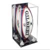 Better Display Cases Acrylic Rugby Ball Display Case Vertical with Mirror Case, White Risers, Wall Mount and Clear Base 8" x 8" x 12" (A060/B42) view 1