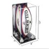 Better Display Cases Acrylic Rugby Ball Display Case Vertical with Mirror Case, White Risers, Wall Mount and Clear Base 8" x 8" x 12" (A060/B42) view 2