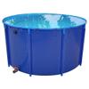zktoermn PVC Canvas Pool Above Ground Large Fold Aquarium with Drain Valve and Steel Frame for Ponds Fish Tank Koi Goldfish (Color : Blue, Size : 1.8X0.8M/2034L) view 2