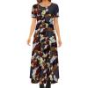 Chicken Love Women's Summer Casual Short Sleeve Maxi Dress Crew Neck Printed Long Dresses XL