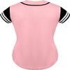 DIGITMON Women's Baseball Softball Jersey Button Down Premium Two-Stripe Sleeve Shirts Uniform PINKBLACK2, Medium view 2