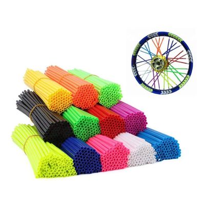 144 Pieces Spoke Skins Spoke Covers Plastic Bicycle Spoke Skins Wraps Colorful Bike Wheels Decorations, 24CM/9.45Inch