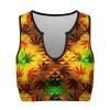 Women Rasta Leaf Pattern Comfortable Sports Bras Padded Yoga Crop Tank Tops Fitness Workout Running Top view 2