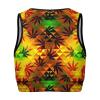 Women Rasta Leaf Pattern Comfortable Sports Bras Padded Yoga Crop Tank Tops Fitness Workout Running Top view 3