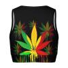 Women Jamaica Leaf Art Comfortable Sports Bras Padded Yoga Crop Tank Tops Fitness Workout Running Top view 3