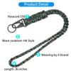 LAREDTREE Heavy Duty Paracord Lanyard Keychain, Paracord Necklace Cell Phone Keychain Whistles Wrist Braided Strap (Camo + Black) view 2