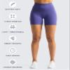 Aoxjox Biker Workout Shorts for Women with Pocket Legend Tummy Control High Waisted Athletic Gym Running Yoga Short 5" (Violet, X-Large) view 4