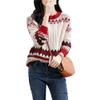 Xingfenly Sleeve Loose Autumn Women Pullover Sweater Yellow Knit Female Pull Striped and Sweaters s3 Red M view 1