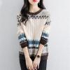 Xingfenly Sleeve Loose Autumn Women Pullover Sweater Yellow Knit Female Pull Striped and Sweaters s3 Red M view 4