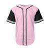 DIGITMON Men's Baseball Jersey Button Down Premium Two-Striped T Shirts Sports Uniform, PINKBLACK X-Large view 3