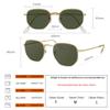 XLUMIO Hexagonal Flat Sunglasses for Men Women UV400 Protection Glass Len,C1 gray,one size view 2