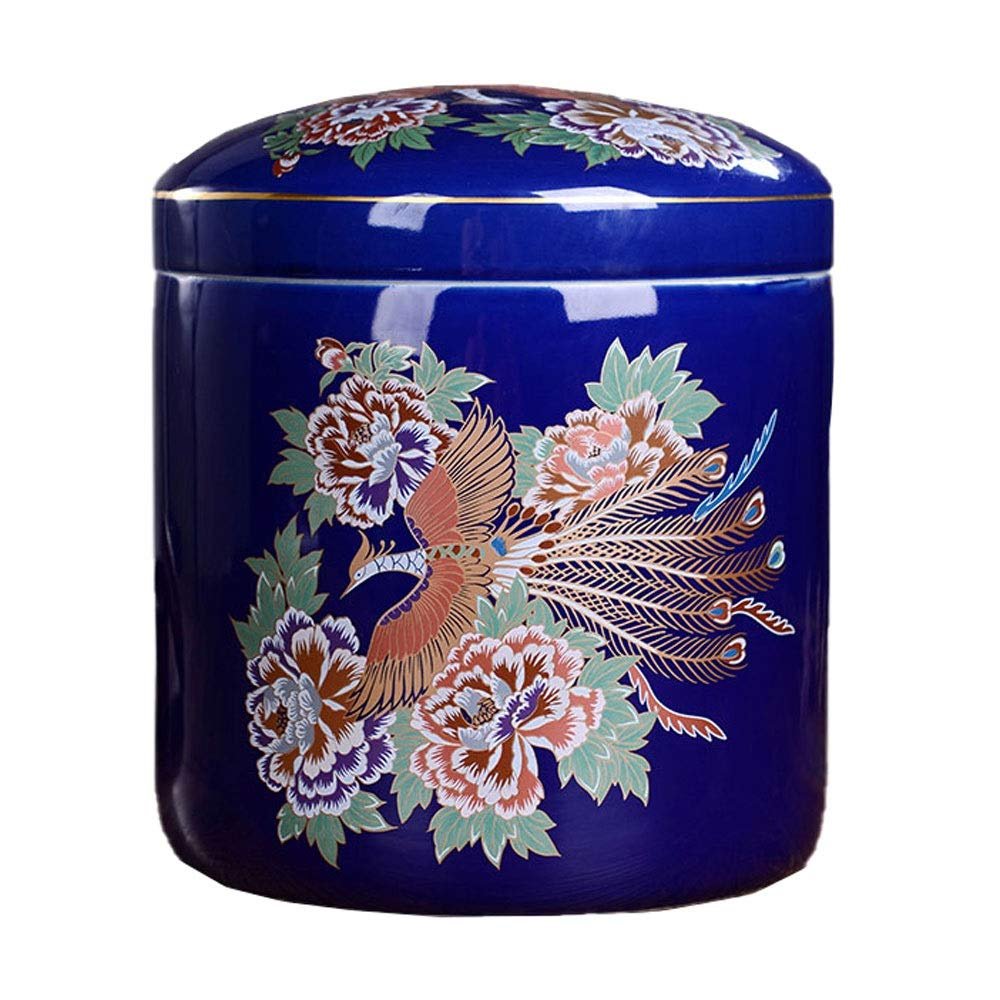 SCOOVY Classic Cat and Dog Coffin Cremation Hand-Painted Ceramic Pet Funeral Box, Casket Pet Memorial Ash Box, Four Flowers Pattern
