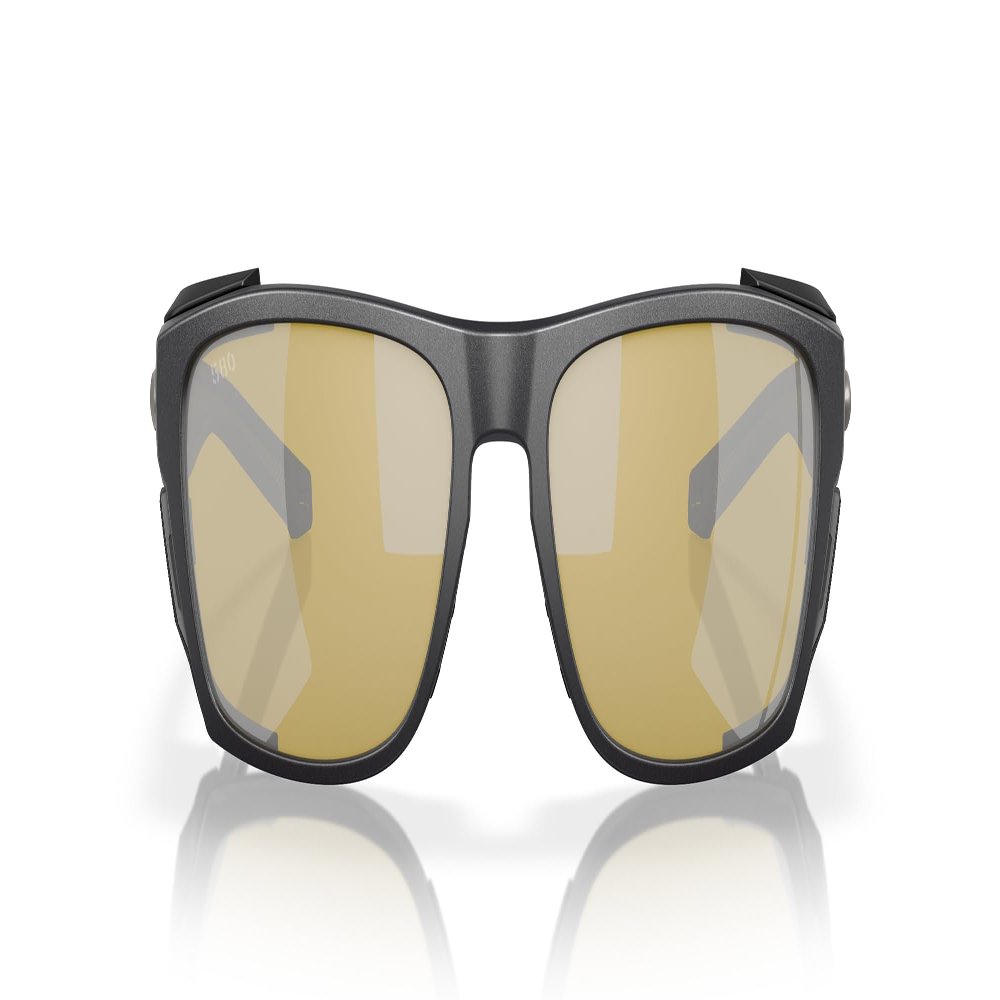 Costa Del Mar King Tide 6 Polarized Rectangular Sunglasses, Black Pearl/Sunrise Silver Polarized- 580G, 58 mm