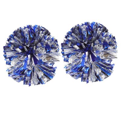 BIUDECO 2pcs Metallic Cheerleading Pompoms Handle for Dance Teams Sports Events School Celebrations Sparkling Cheer Poms for Team Spirit Choreography
