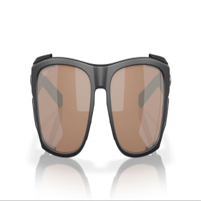 Costa Del Mar King Tide 6 Polarized Rectangular Sunglasses, Black Pearl/Copper Silver Mirrored Polarized-580G, 58 mm