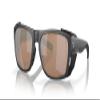 Costa Del Mar King Tide 6 Polarized Rectangular Sunglasses, Black Pearl/Copper Silver Mirrored Polarized-580G, 58 mm view 2