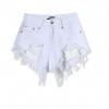 Dawery Cotton Hot Denim Shorts Women Sexy Hole White Frayed Edges High Waist Short Jeans Casual Pockets Ripped Shorts White view 1
