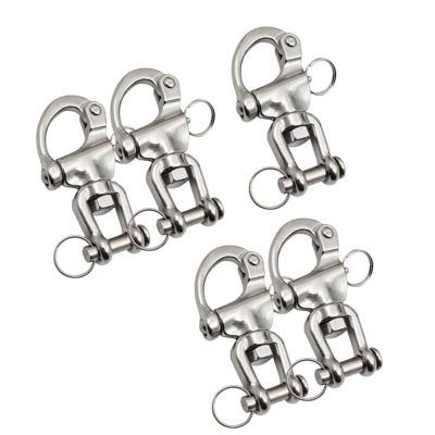 UNKOMN Marine Hardware 5Pcs 70mm Swivel Snap Shackle Stainless Steel Quick Release Diving Clips Swivel Snap Hook for Sailboat Spinnaker Halyard Yacht