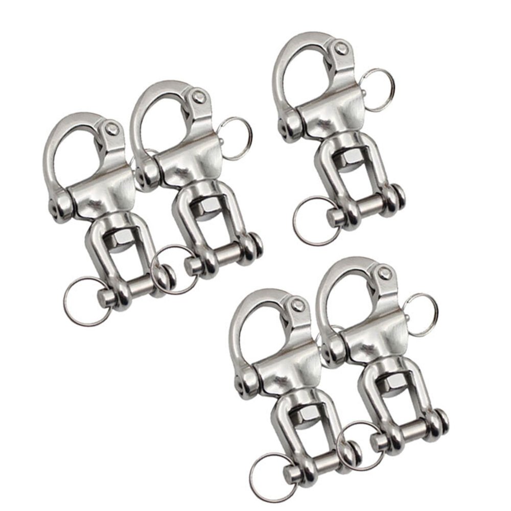 UNKOMN Marine Hardware 5Pcs 70mm Swivel Snap Shackle Stainless Steel Quick Release Diving Clips Swivel Snap Hook for Sailboat Spinnaker Halyard Yacht