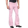 ZYXTIM Men Bell Bottom Pants Vintage 60s 70s Slim Fit Stretch Wide Leg Comfy Flare Formal Dress Bootcut Trousers Disco Pants Pink view 1