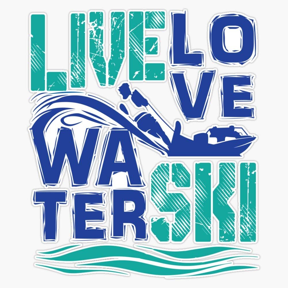 Magnet Live Love Water Ski Viny Magnetic Bumper Sticker 5"