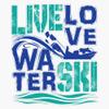 Magnet Live Love Water Ski Viny Magnetic Bumper Sticker 5" view 1