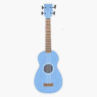 Magnet Cute Blue Ukulele Viny Magnetic Bumper Sticker 5"