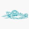 Magnet Waves Viny Magnetic Bumper Sticker 5" view 1