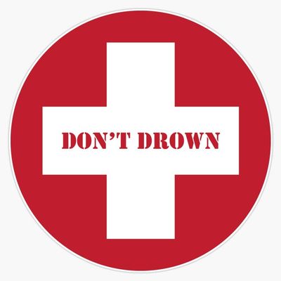 Magnet Don't Drown Lifeguard Viny Magnetic Bumper Sticker 5"