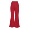 ZYXTIM Men's Casual Retro Party 60s 70s Disco Pants Vintage Wide Leg Stretch Slim Fit Flares Formal Dress Trousers Bell Bottom Red view 2