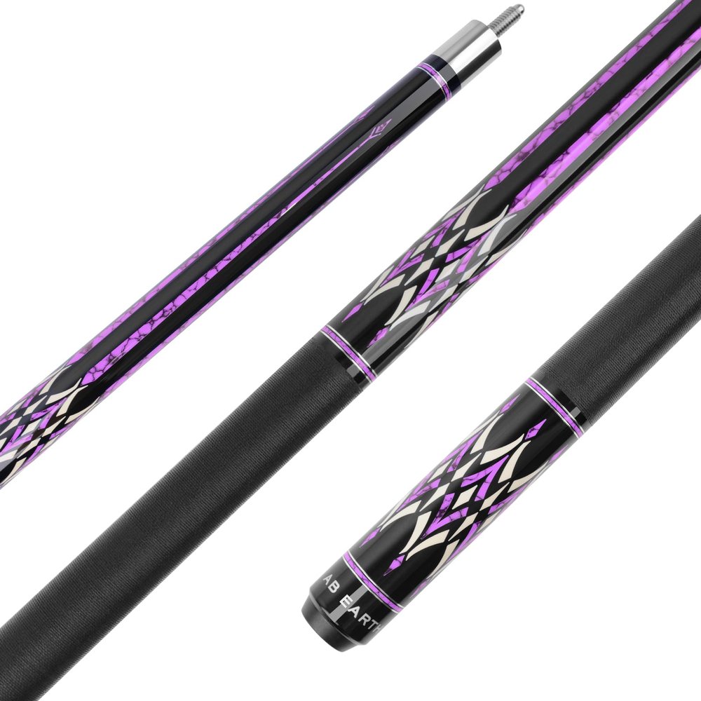 AB Earth 58" Pool Cue Stick Canadian Maple 13mm Tip Billiard Cue with Irish Linen Wrap (18oz, Purple)