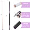 AB Earth 58" Pool Cue Stick Canadian Maple 13mm Tip Billiard Cue with Irish Linen Wrap (18oz, Purple) view 3
