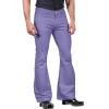 ZYXTIM Men's Casual Retro Party 60s 70s Disco Pants Vintage Wide Leg Stretch Slim Fit Flares Formal Dress Trousers Bell Bottom Purple view 1