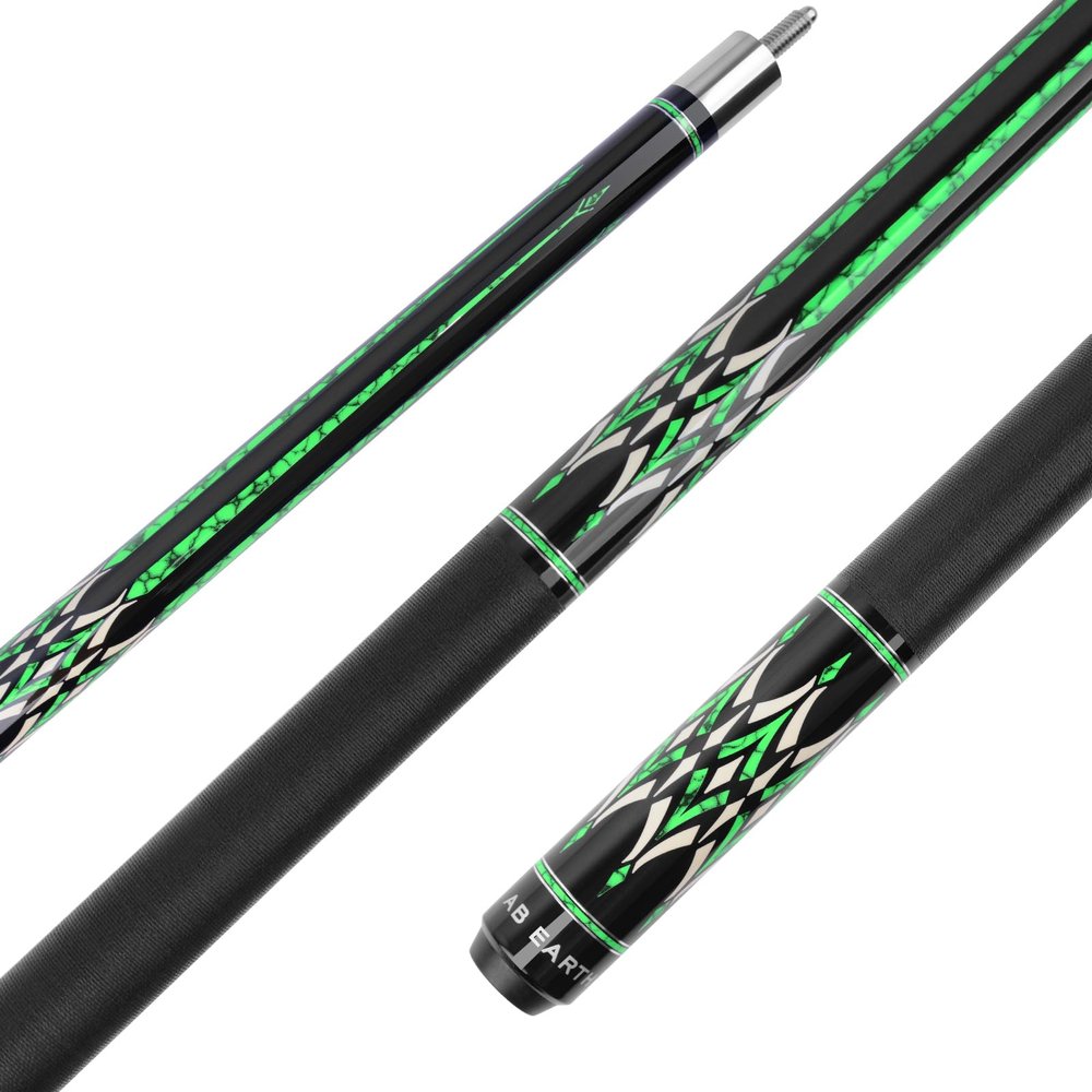 AB Earth 58" Pool Cue Stick Canadian Maple 13mm Tip Billiard Cue with Irish Linen Wrap (20oz, Green)