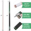 AB Earth 58" Pool Cue Stick Canadian Maple 13mm Tip Billiard Cue with Irish Linen Wrap (20oz, Green) view 3