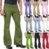 ZYXTIM Men's Casual Retro Party 60s 70s Disco Pants Vintage Wide Leg Stretch Slim Fit Flares Formal Dress Trousers Bell Bottom view 1