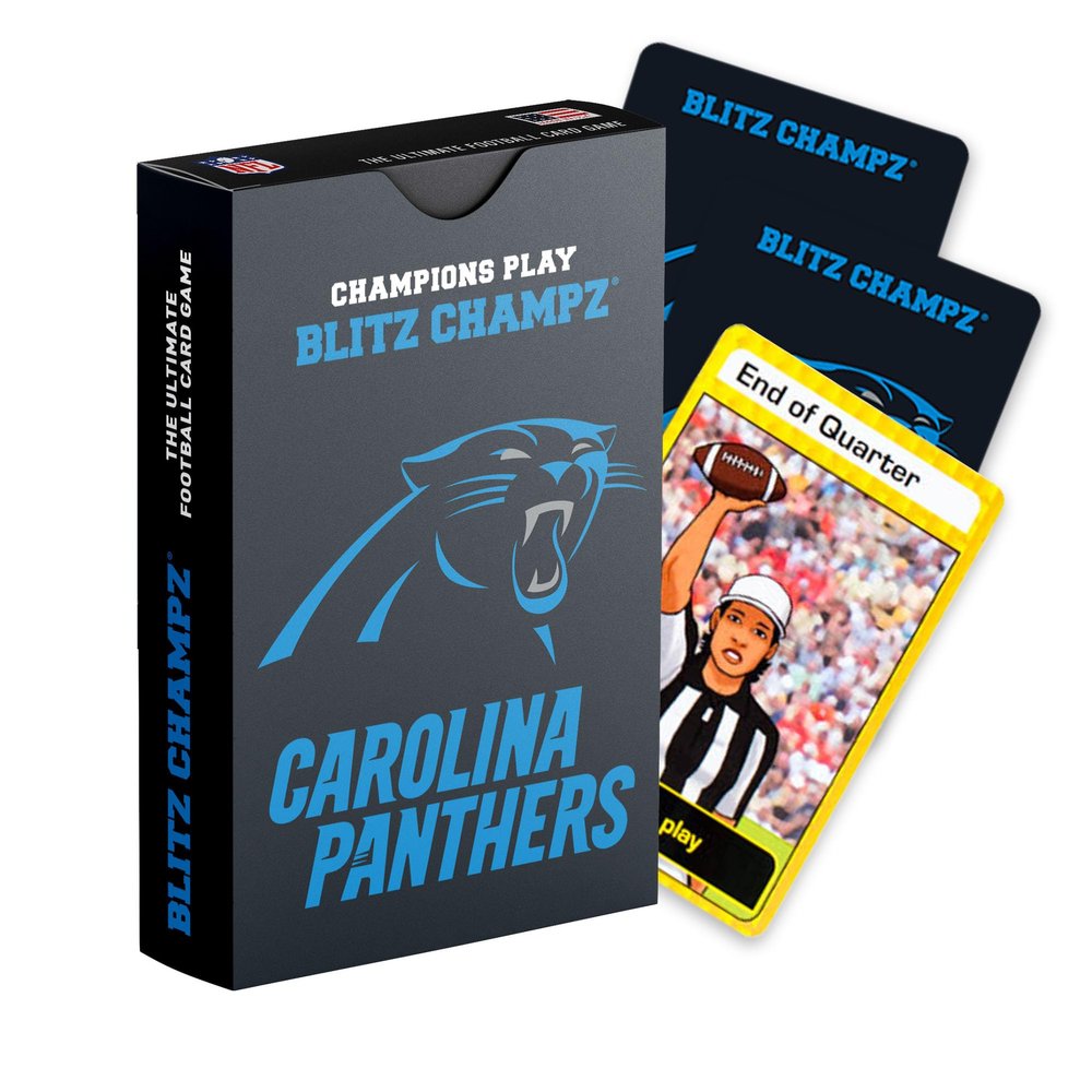 Blitz Champz Carolina Panthers  Officially Licensed NFL Playing Cards & Panthers Gifts for Men & Women, Fun Travel Card Games for Adults & Kids Ages 7+, Camping Games for Friends & Family Game Night