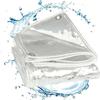 Amunpitic Tarp Outdoor 19.69x22.97ft, Transparent Tarpaulin Waterproof, Snowproof Tarps Duty Heavy with Grommets, for Garden Patio Lawn Plants Greenhouse or Pet Hutch Roof view 1