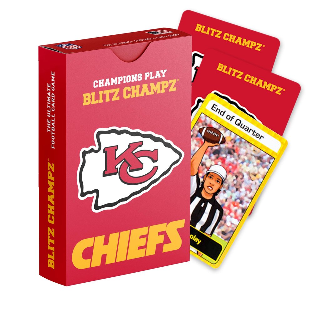 Blitz Champz Kansas City Chiefs  Officially Licensed NFL Playing Cards & Chiefs Gifts for Men & Women, Fun Travel Card Games for Adults & Kids Ages 7+, Camping Games for Friends & Family Game Night