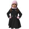 Kids Boys Girls Classic Wool Windproof Coat Winter Double Breasted Blends Trench Coat Outwear Coat (Black, 2-3 Years) view 1