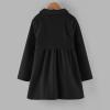 Kids Boys Girls Classic Wool Windproof Coat Winter Double Breasted Blends Trench Coat Outwear Coat (Black, 2-3 Years) view 3