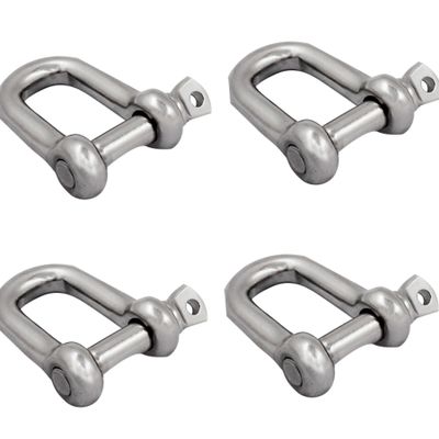 SHENGHUISS D Shackle Stainless Steel 316 Marine Hardware Boat Anchor D Ring Forged Shackle 1/2 inch 4 Pack