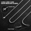 Matoa 4mm Silver Tone Box Chain for Men, Mens Chain Necklaces, Chain Necklace for Men and Women, 20 Inch view 4