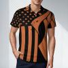 Leukemia Awareness Ribbon American Flag Polo Shirts for Men Classic Fit Short Sleeve Golf Shirts Soft Casual Tee Top L view 2