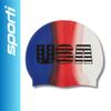 Sporti Multi Color USA Silicone Swim Cap - Blue/Red/White - Adult view 2