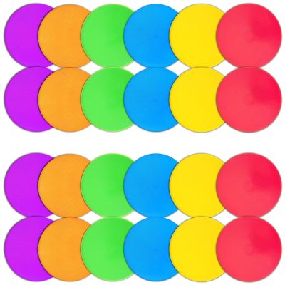 PIKZH 24 Pcs Poly Spot Markers 9.1 inch Non-Slip Rubber Agility Training Markers Floor Dots Flat Field Cones for Football Basketball Soccer School Exercise Drills Gym Dance Practice 6 Colors