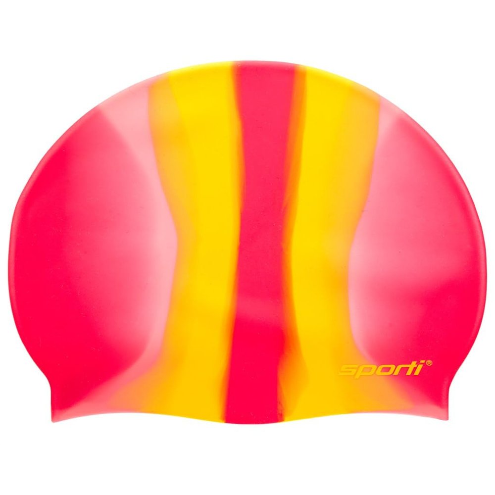 Sporti Multi Color Silicone Swim Cap - Pink/Yellow Sorbet